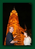 Eugen admiring Łódź by night.